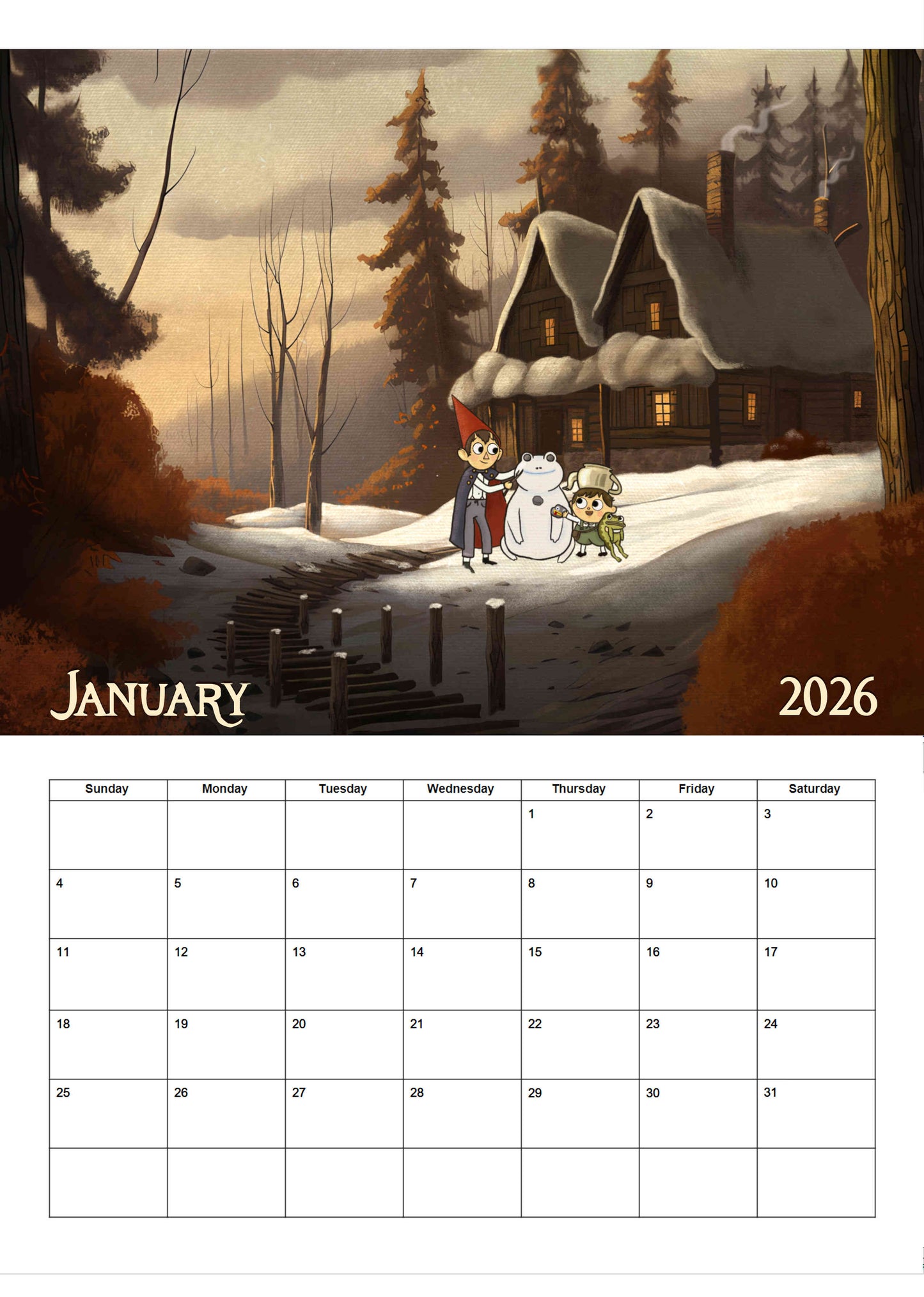 Over The Garden Wall | 2026 Wall Calendar