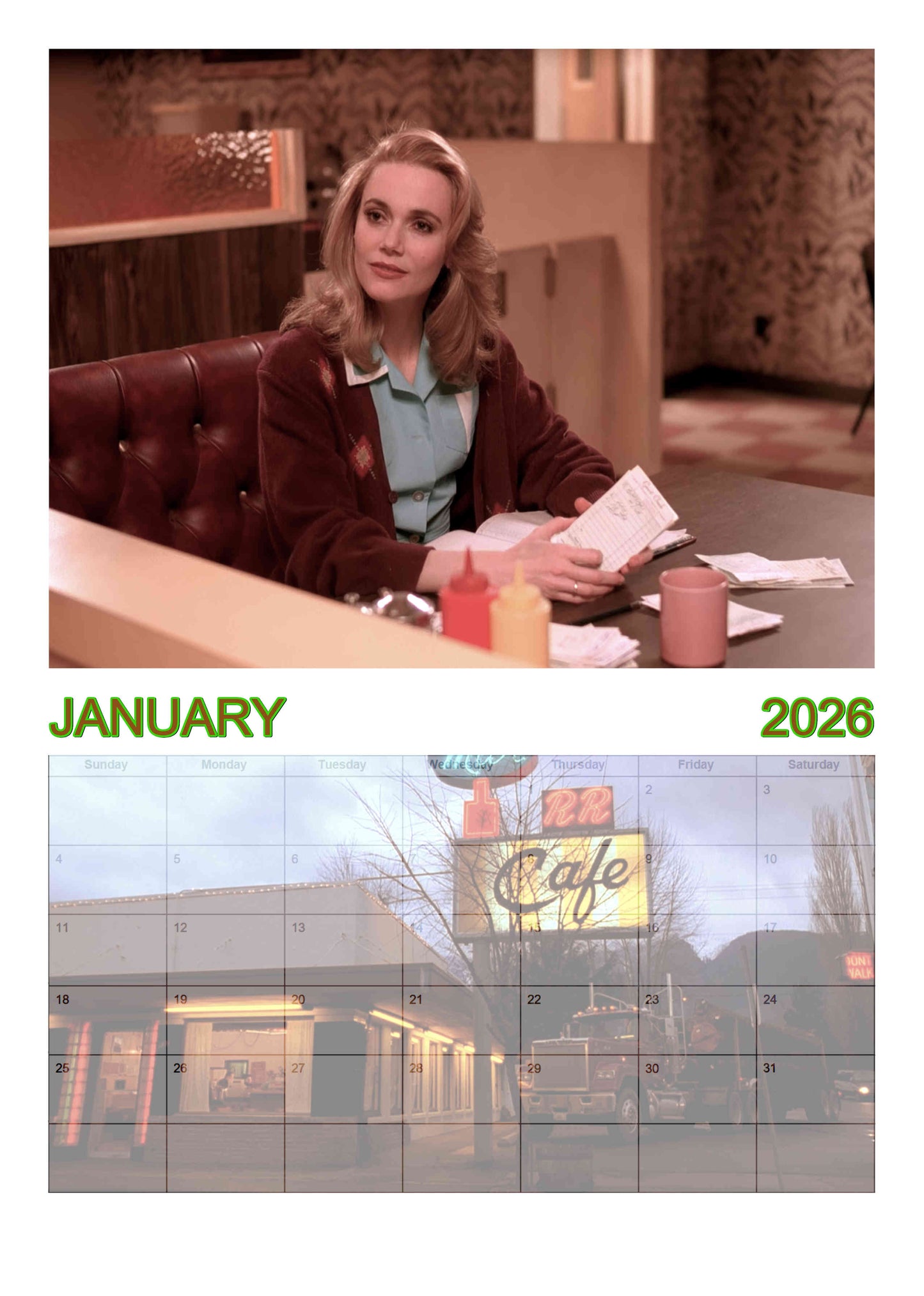 She-Hunks of Twin Peaks, 2026 Wall calendar