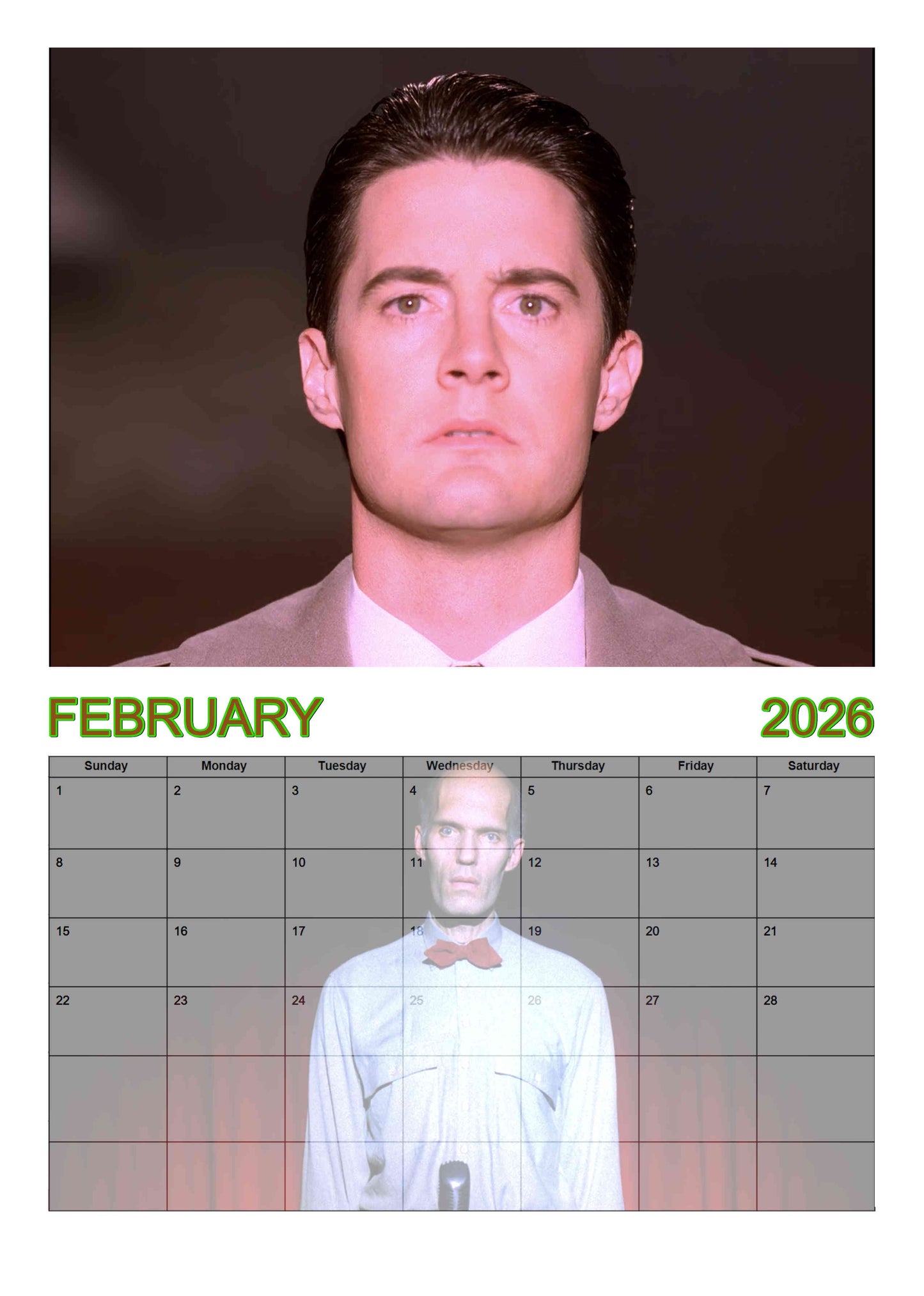 Twin peaks | Dale Cooper | 2026 Wall calendar