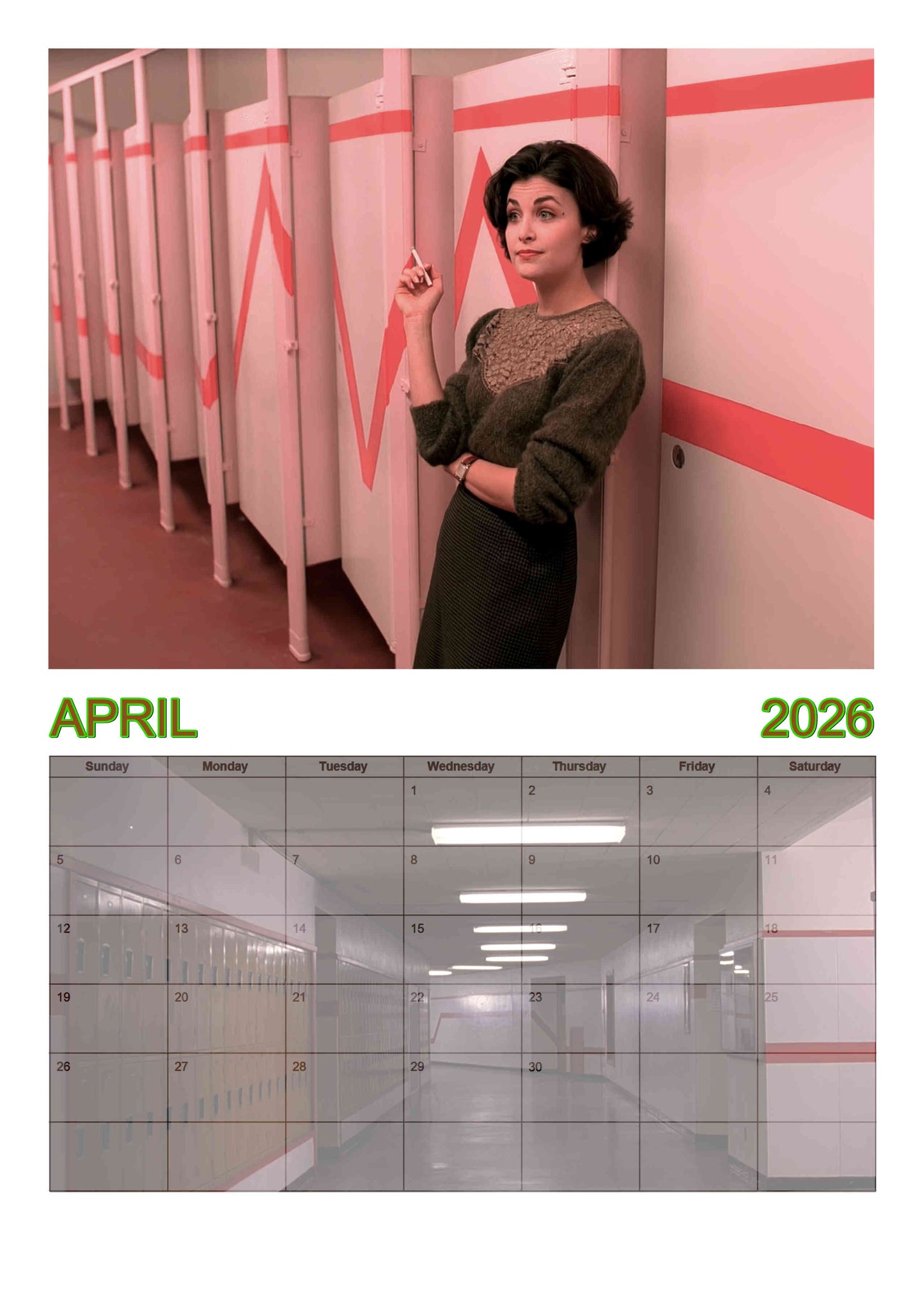 She-Hunks of Twin Peaks, 2026 Wall calendar