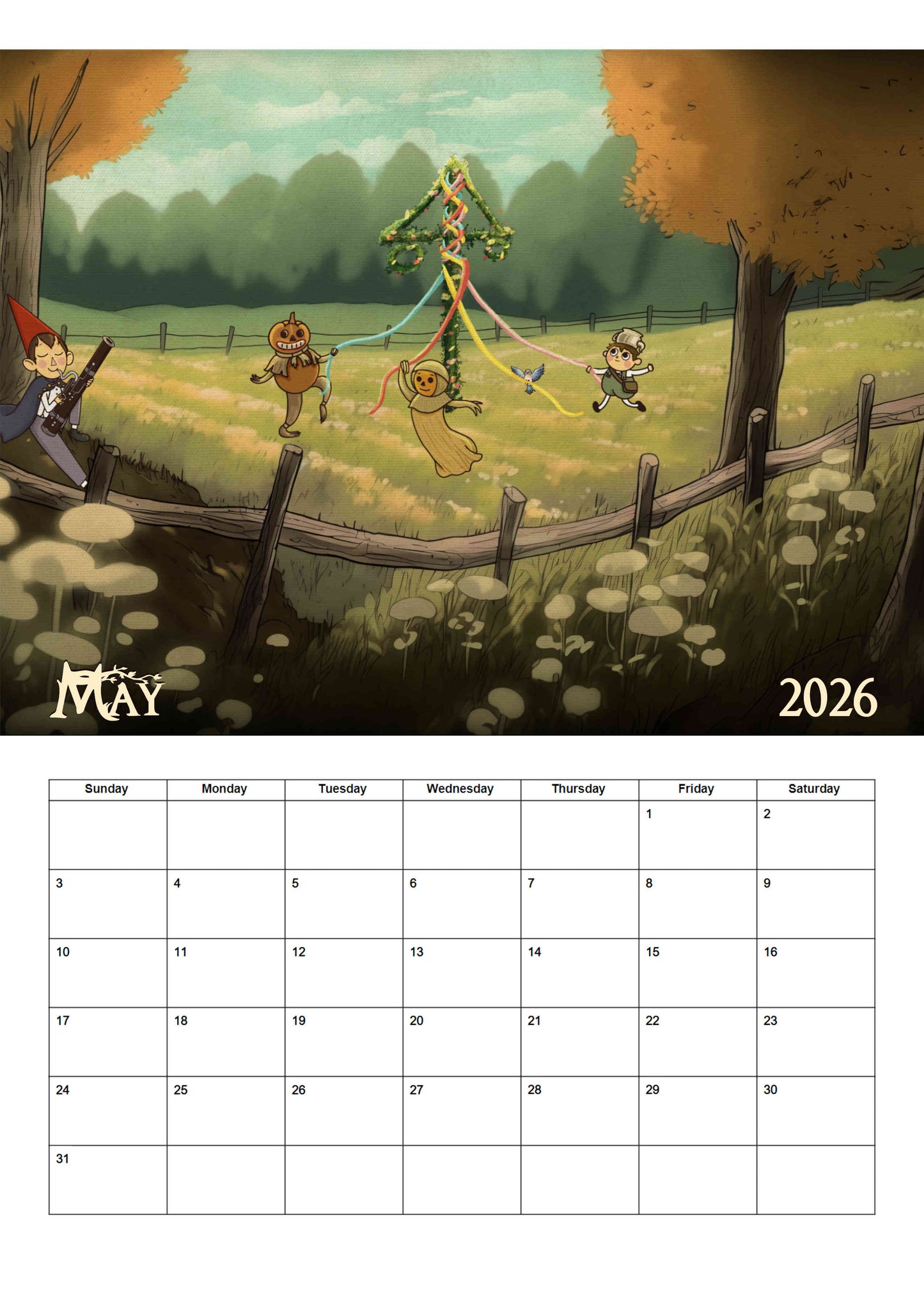 Over The Garden Wall | 2026 Wall Calendar