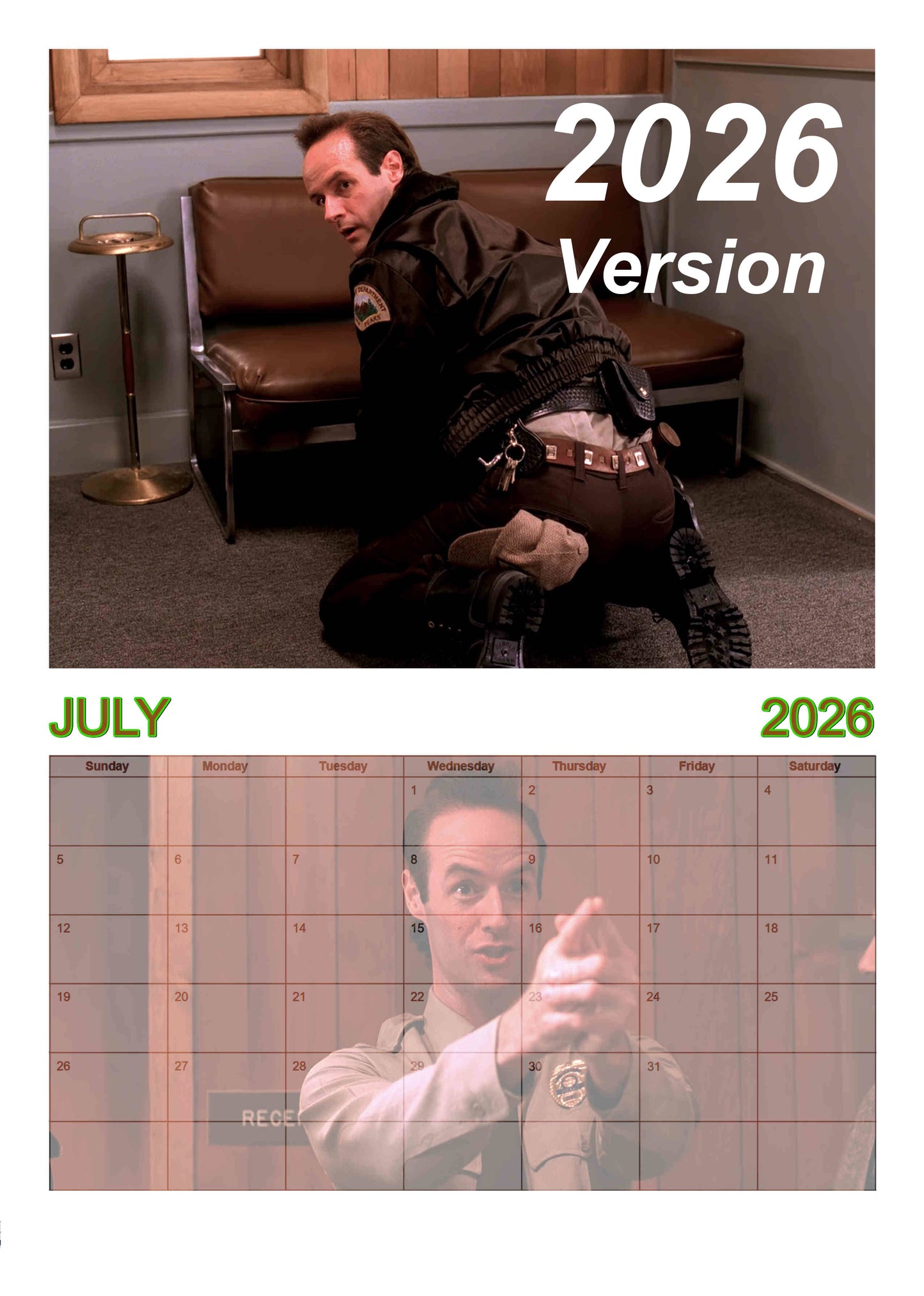 Hunks of Twin Peaks | Wall calendar | 2026 version