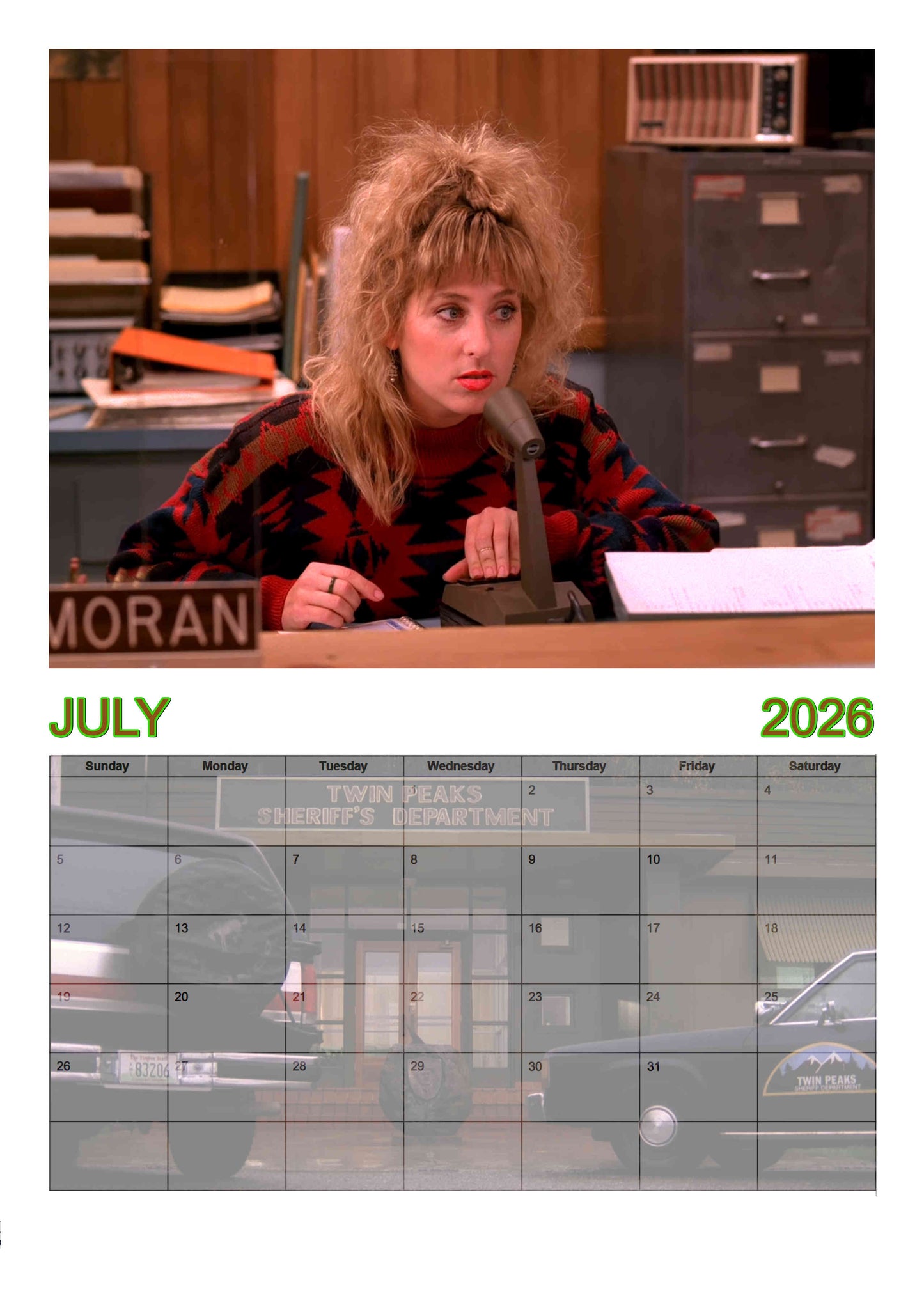 She-Hunks of Twin Peaks, 2026 Wall calendar