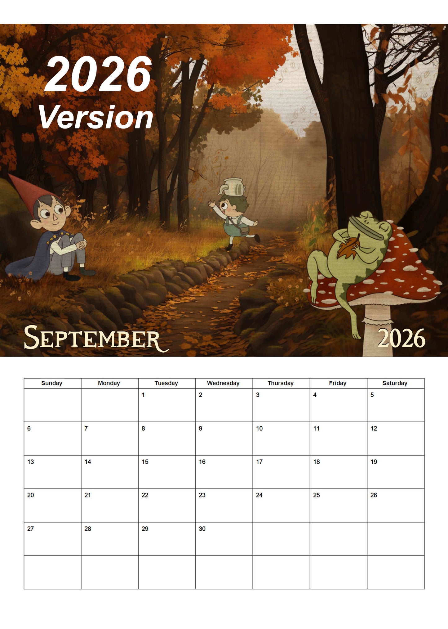 Over The Garden Wall | 2026 Wall Calendar