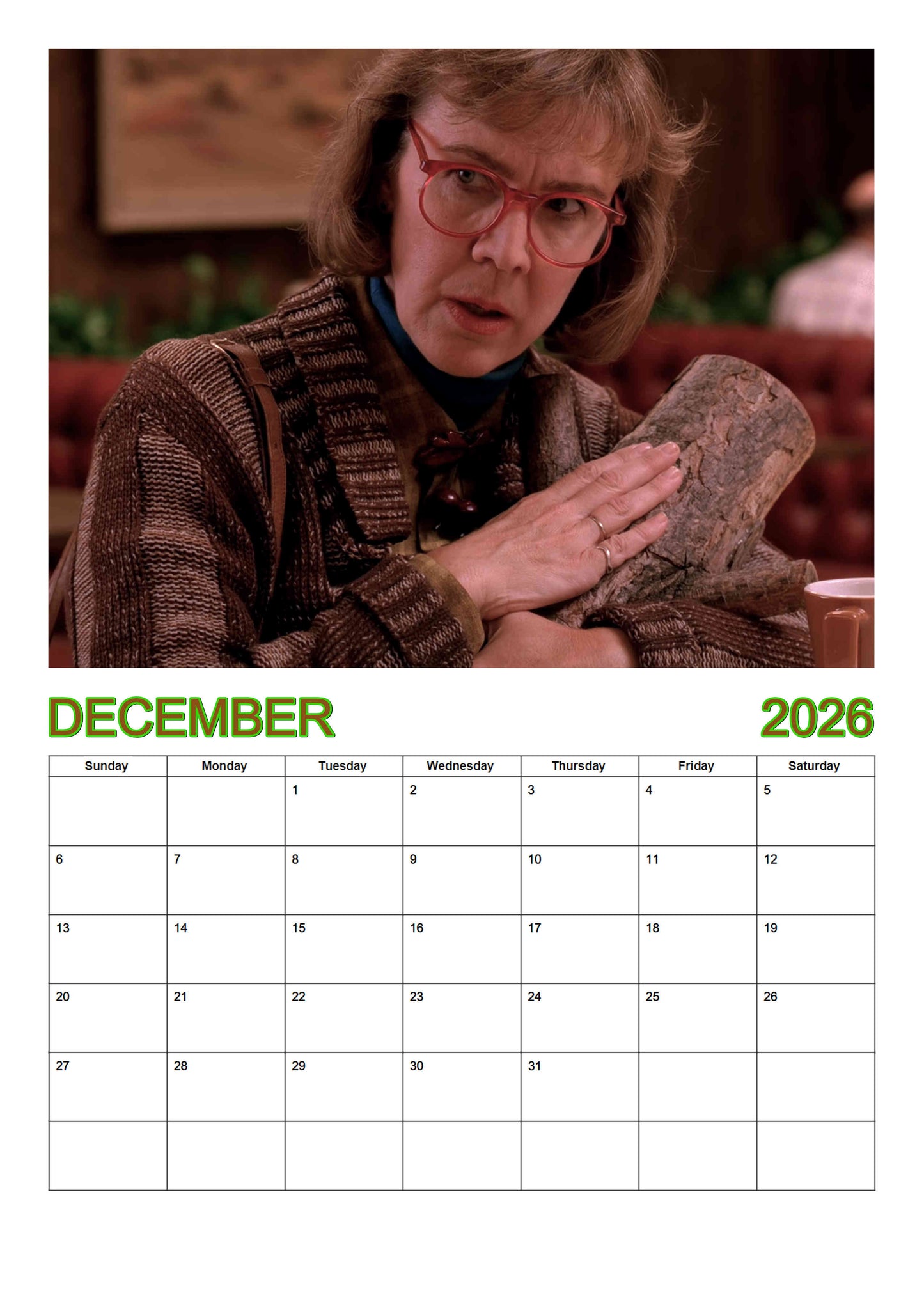 She-Hunks of Twin Peaks, 2026 Wall calendar
