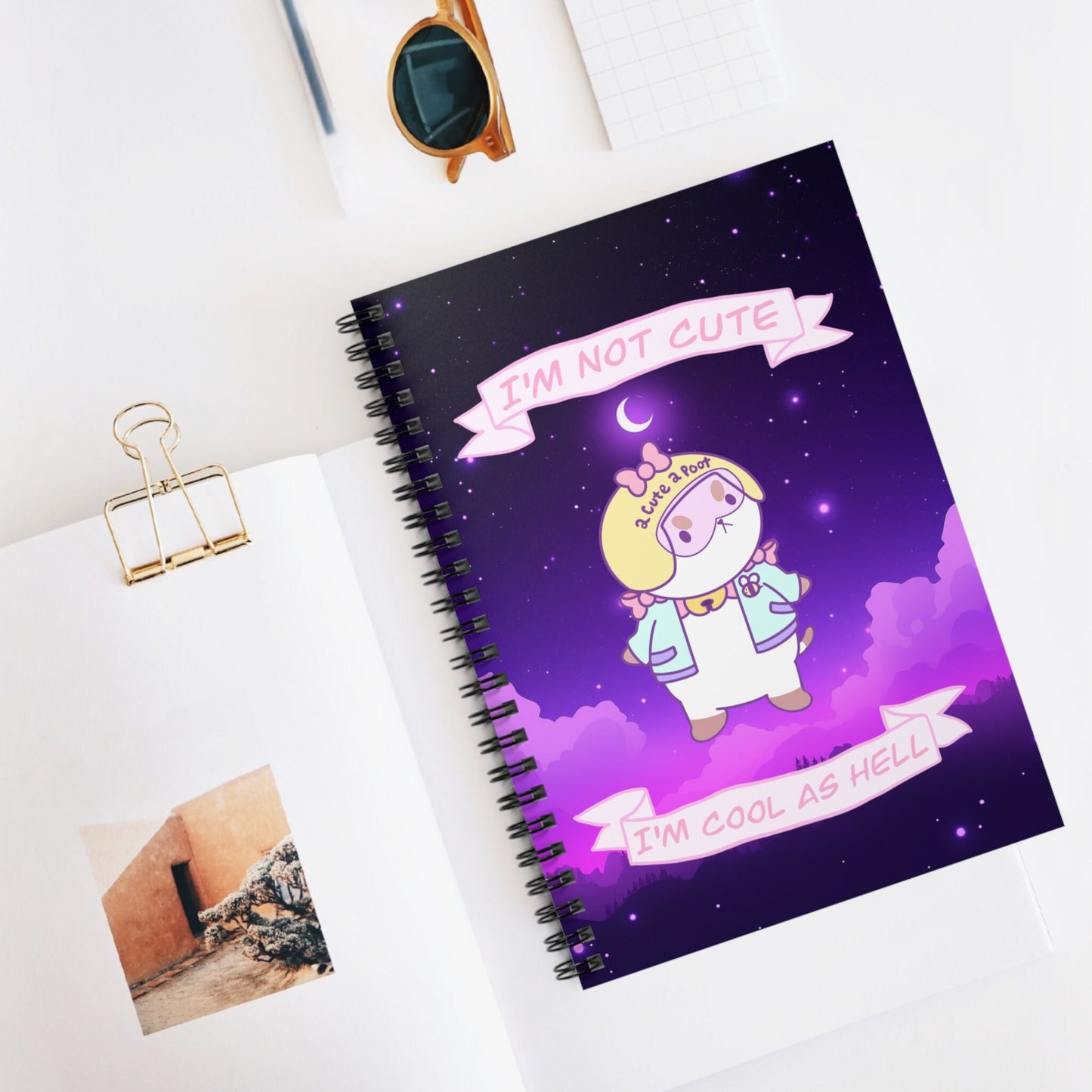 Additional context shot of the Cool as Hell notebook