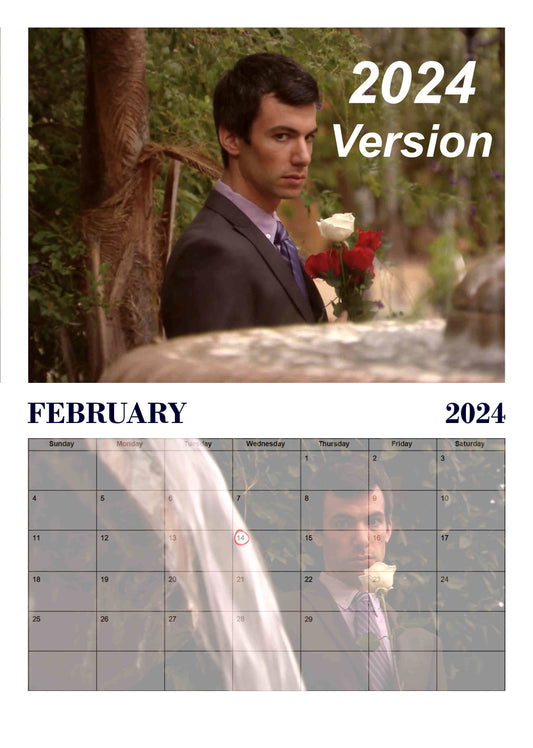 Preview of the month of February featuring Nathan Fielder holding roses