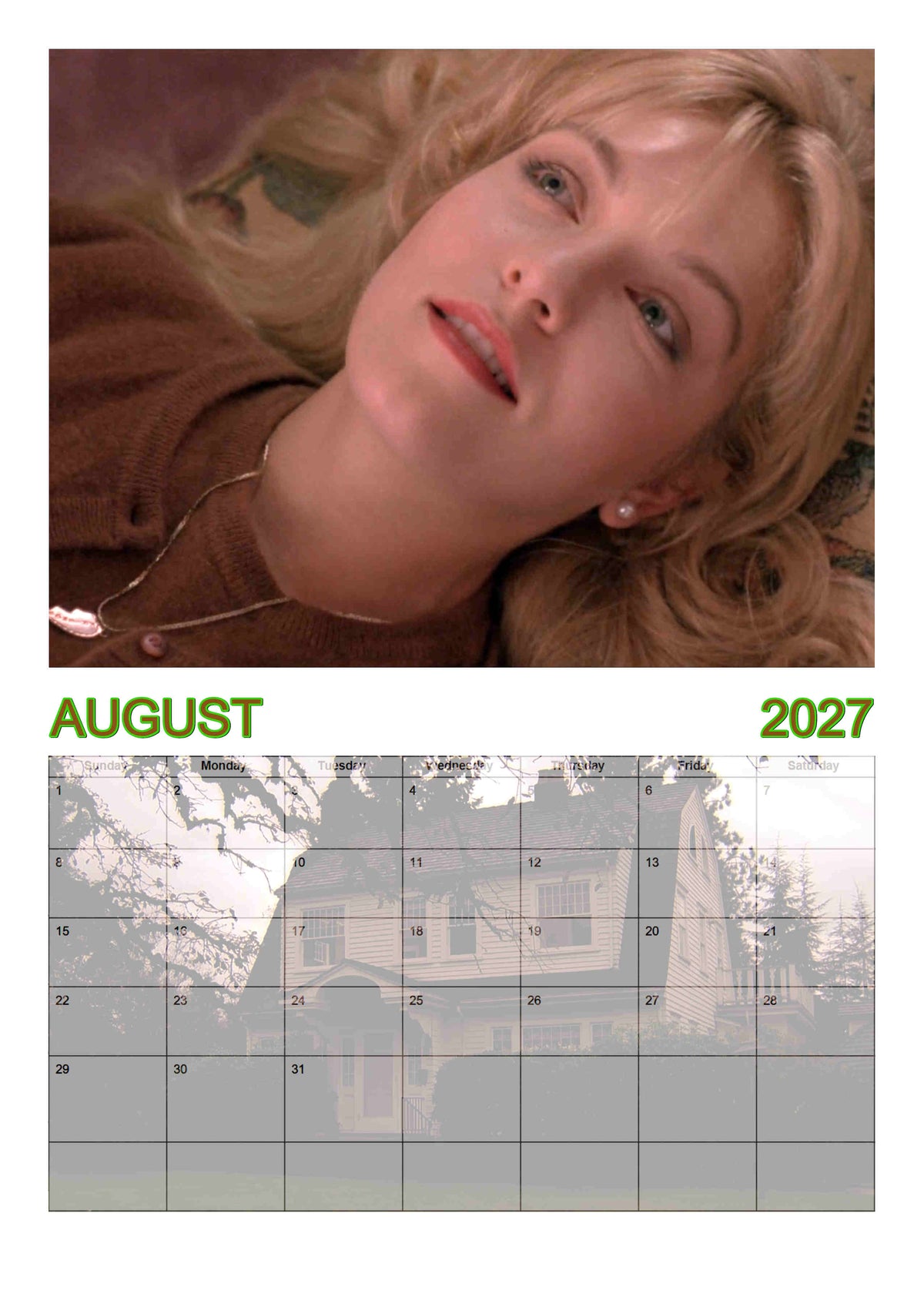 She-Hunks of Twin Peaks, 2027 Wall calendar