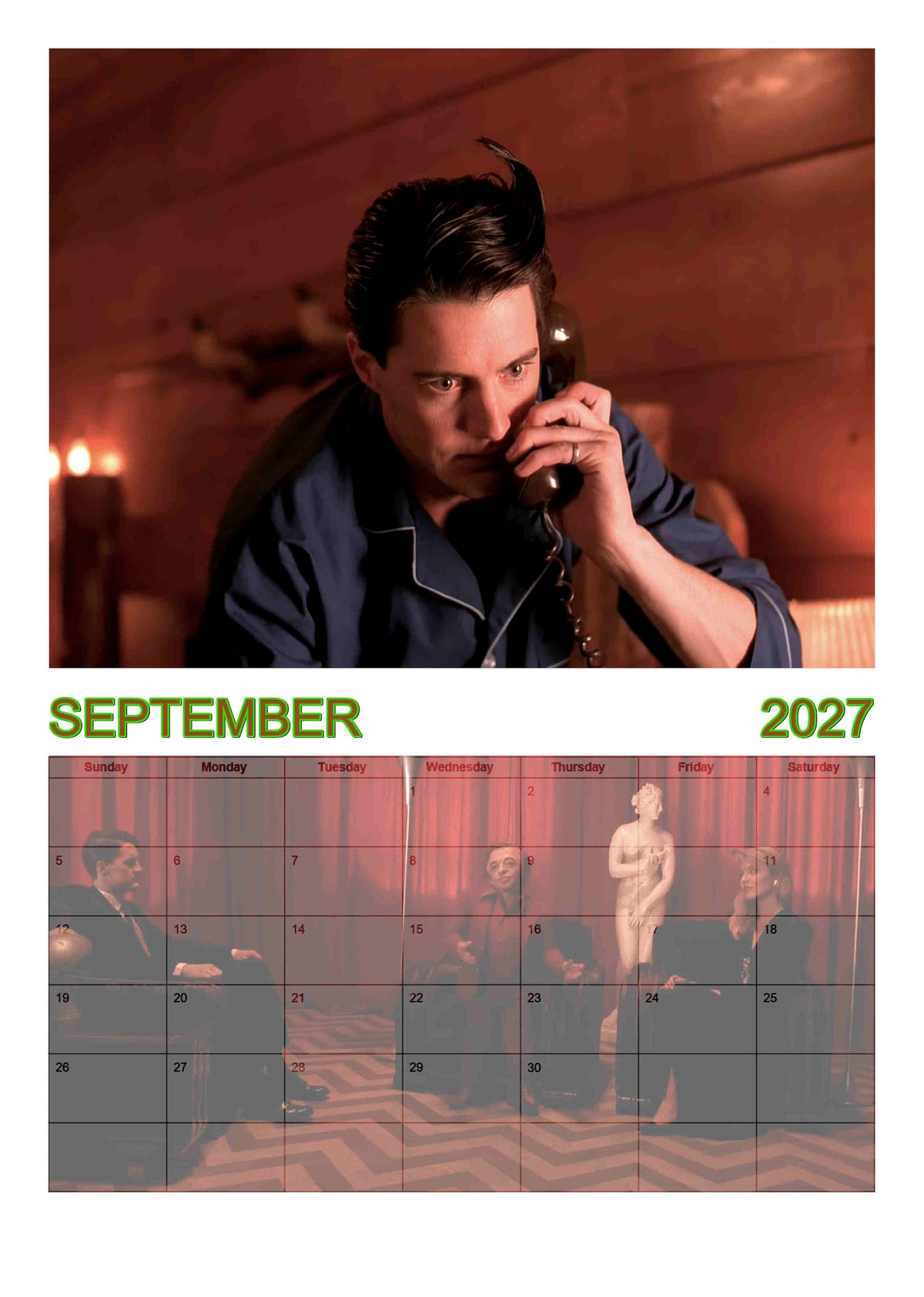 Twin peaks | Dale Cooper |  2027 Wall calendar