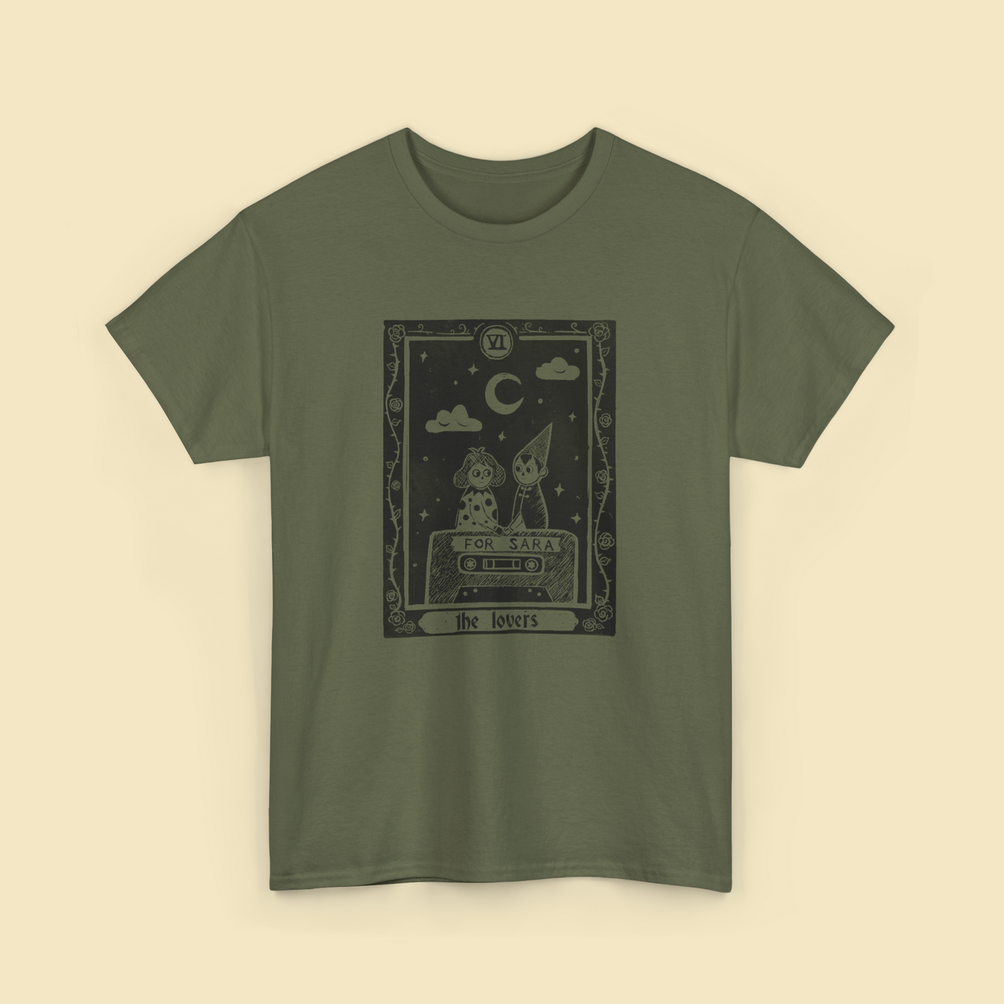 Over the Garden Wall | The Lovers | Lino Print T shirt