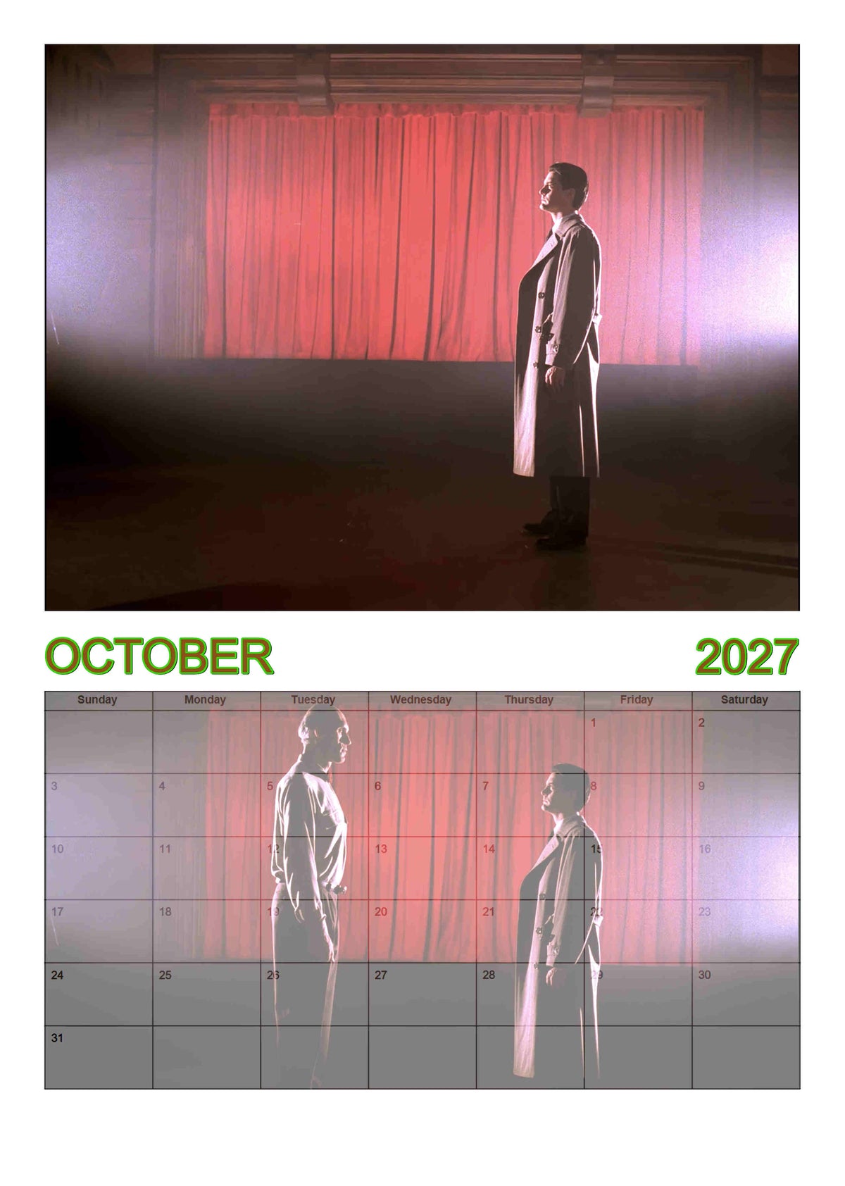 Twin peaks | Dale Cooper |  2027 Wall calendar