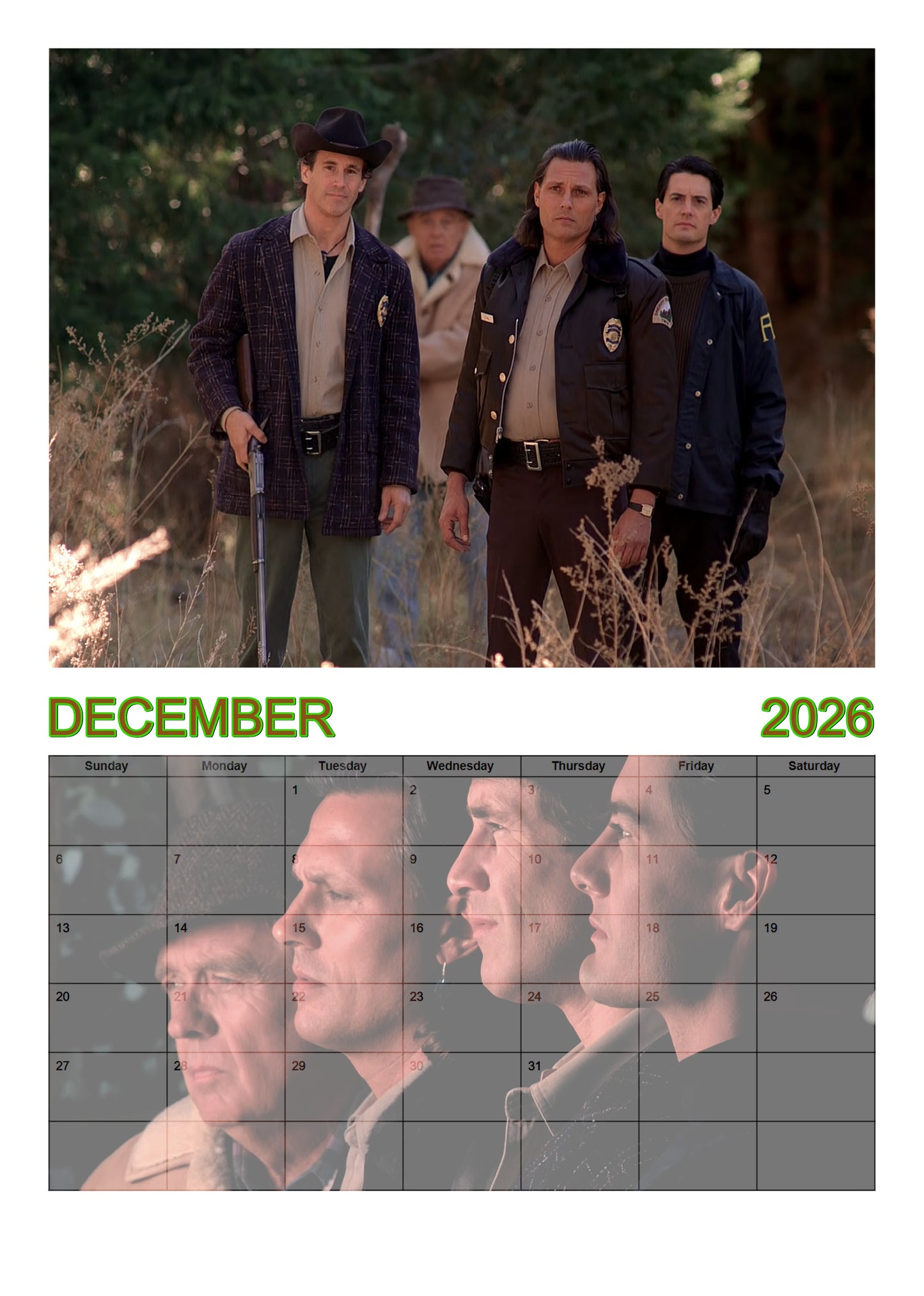Hunks of Twin Peaks | Wall calendar | 2026 version