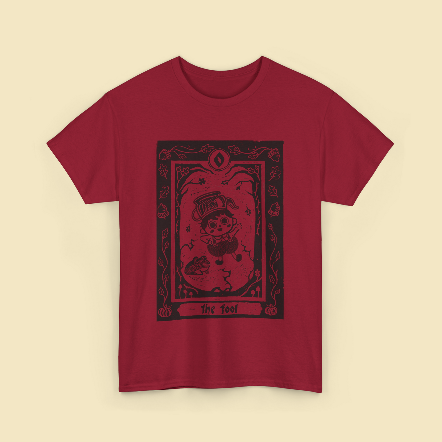 Over the Garden Wall | The Fool | Lino Print T shirt