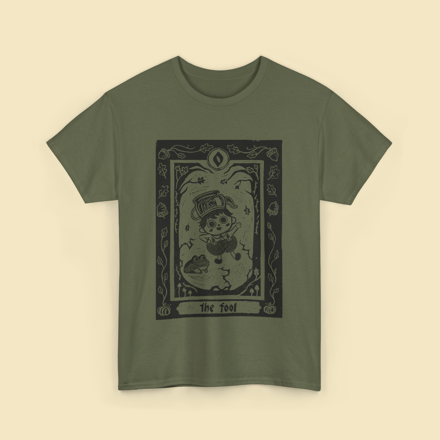 Over the Garden Wall | The Fool | Lino Print T shirt