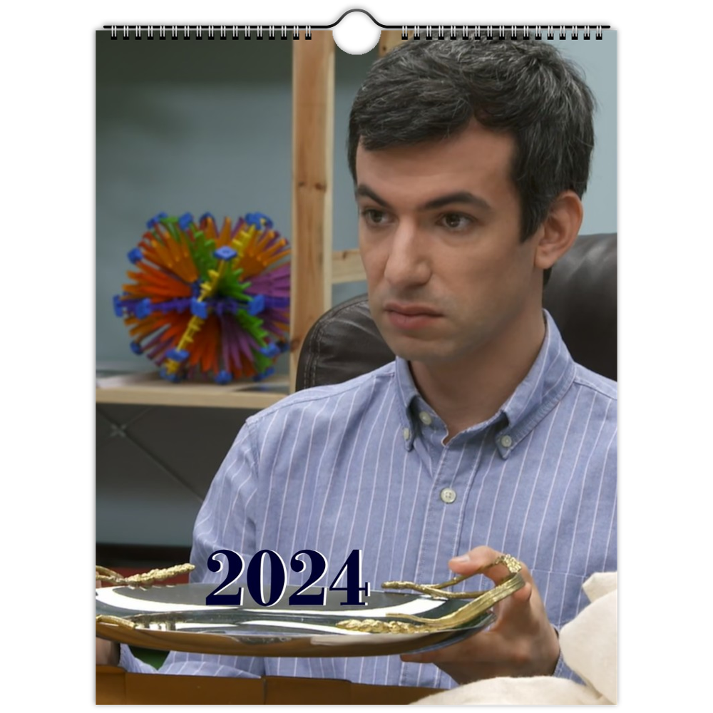 Front cover of the Nathan Fielder calendar