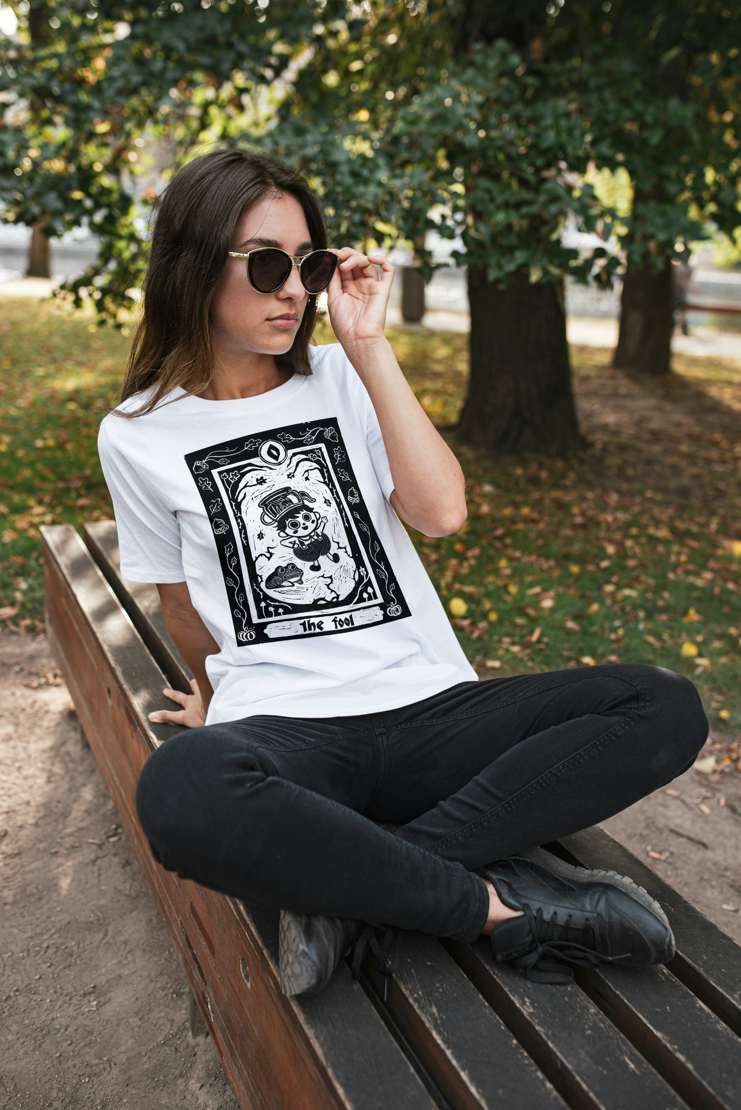 Over the Garden Wall | The Fool | Lino Print T shirt