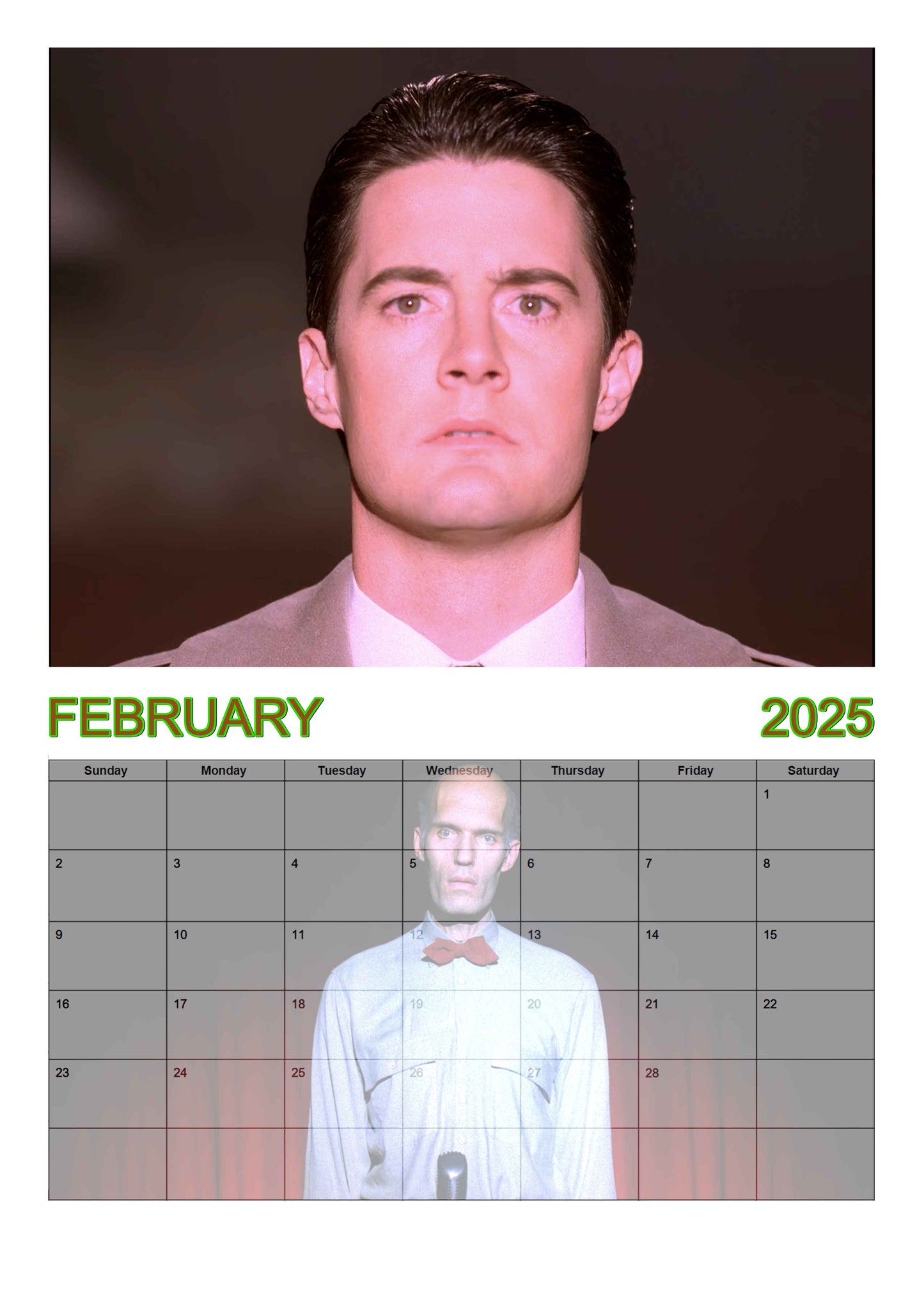 Twin peaks | Dale Cooper |  2025 Wall calendar