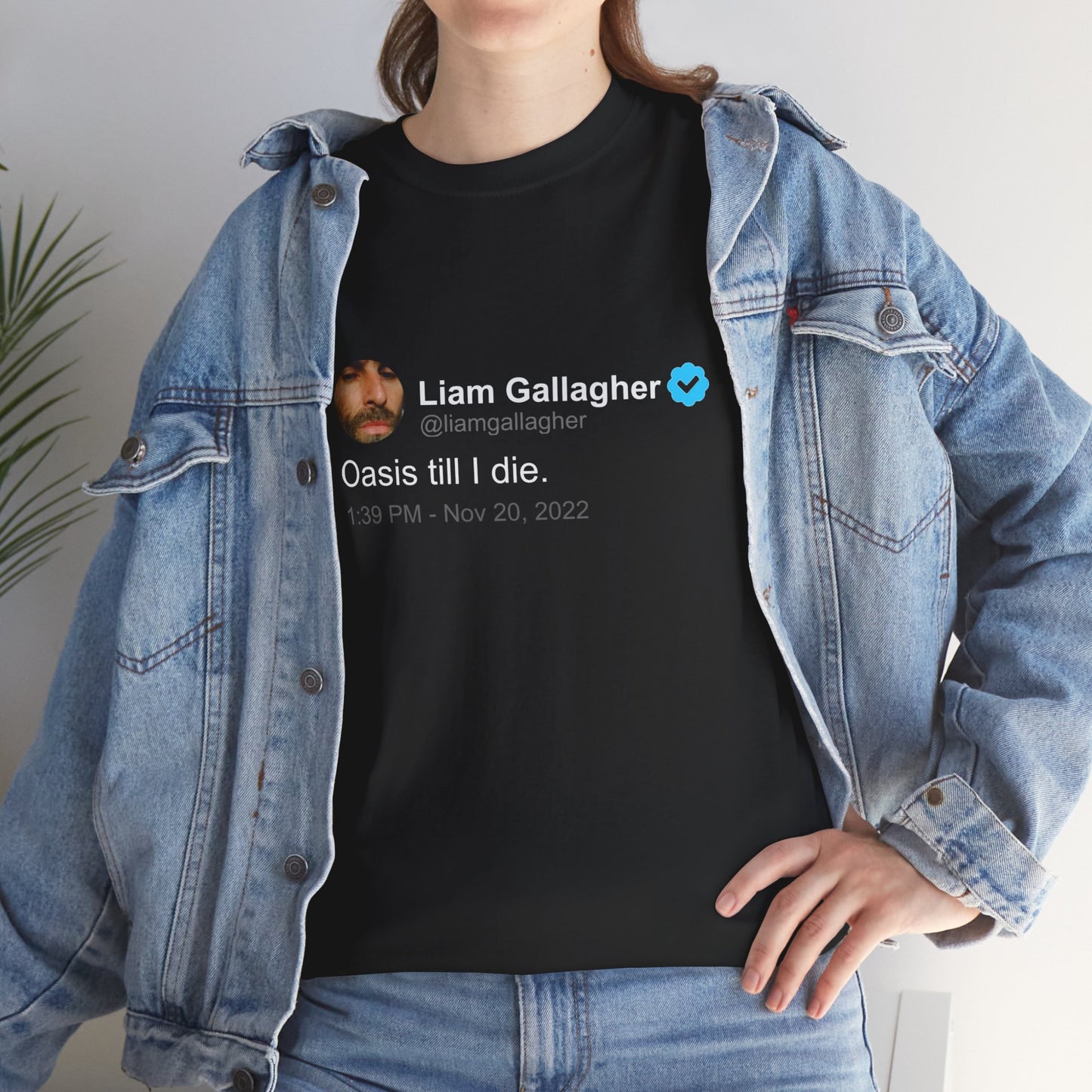 Liam Gallagher T Shirt | Twitter Classics | Oasis Til I Die