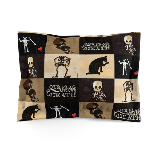 The most luxurious pillow for any gentleman pirate, a true necessity aboard your vessel. Our Flag Means Death Crew of The Revenge flags pillow Blackbeard flag, buttons flag, suede flag, frenchie flag