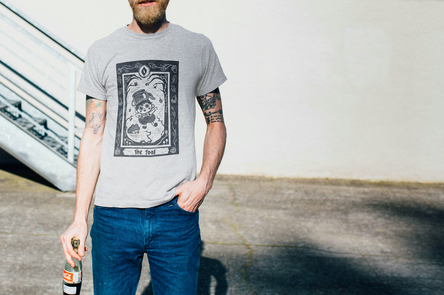 Over the Garden Wall | The Fool | Lino Print T shirt