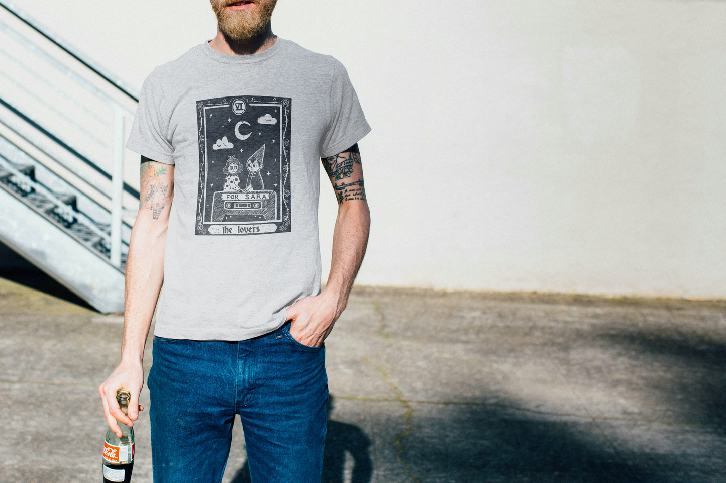 Over the Garden Wall | The Lovers | Lino Print T shirt