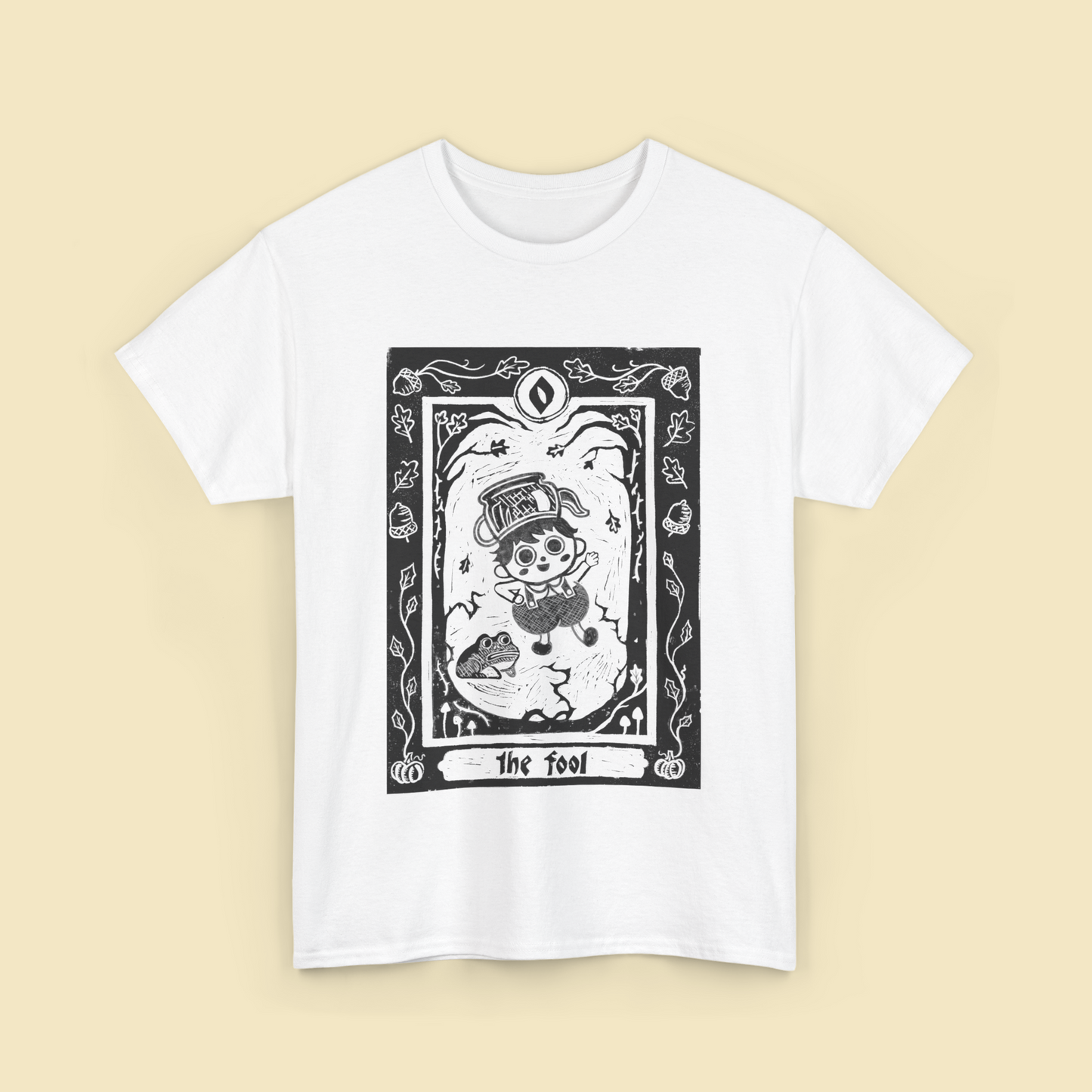 Over the Garden Wall | The Fool | Lino Print T shirt