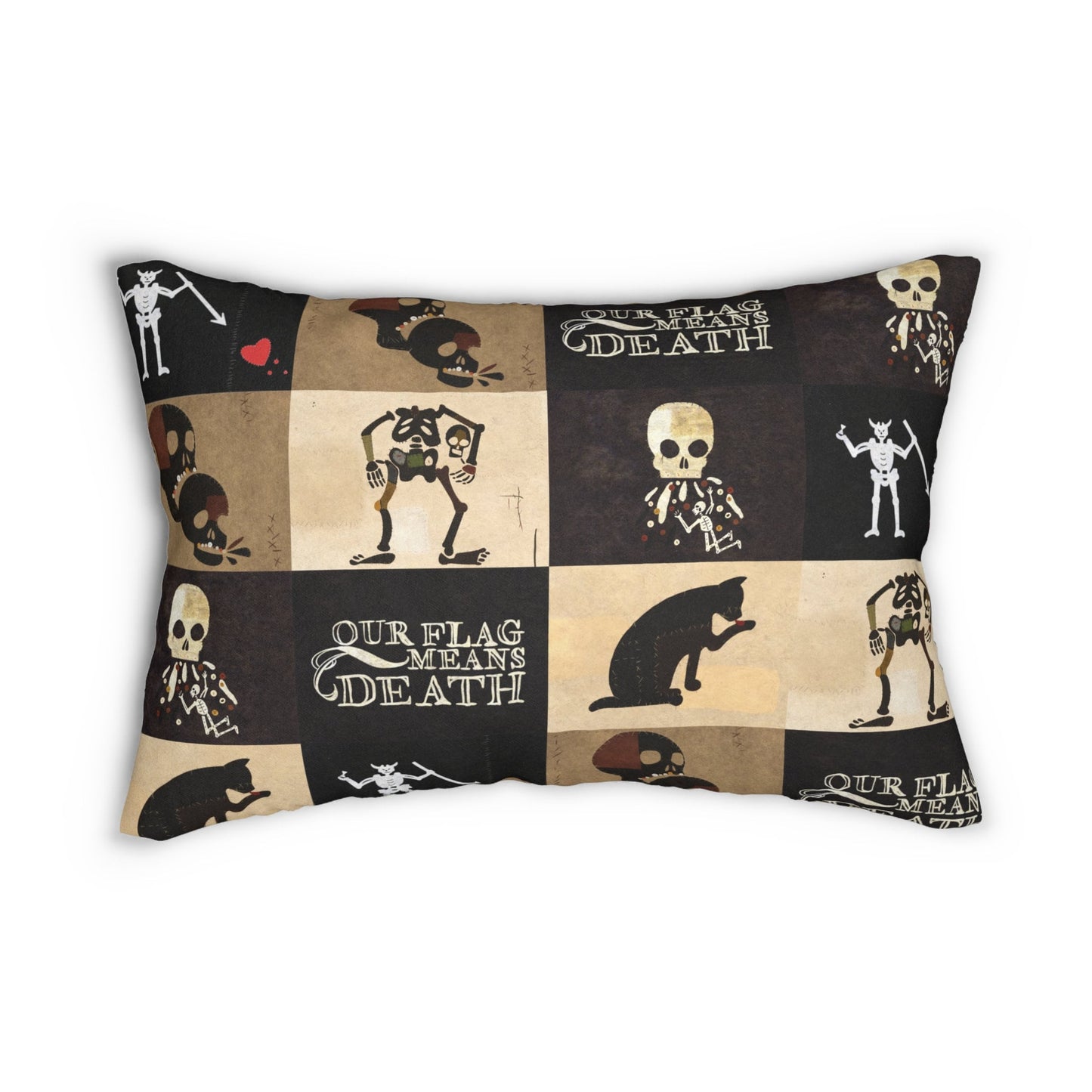 The most luxurious lumbar pillow cushion for any gentleman pirate, a true necessity aboard your vessel. Our Flag Means Death Crew of The Revenge flags pillow Blackbeard flag, 